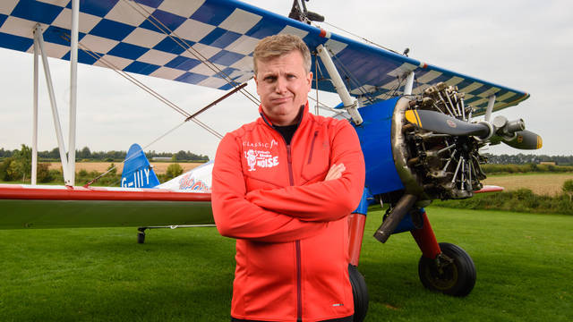 Aled Jones wing walking in the air