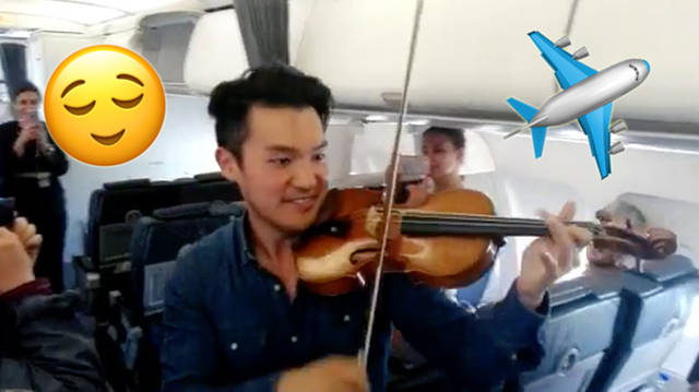 Ray Chen performs on a plane