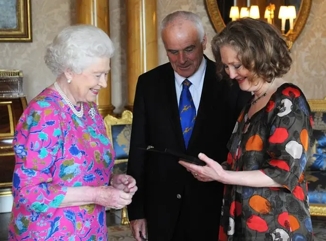 The Queen with Sir Peter Maxwell Davis and Dame Emma Kirkby in 2011.