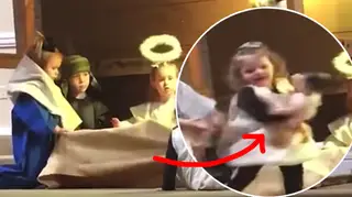 School nativity goes wrong when sheep steals baby Jesus doll