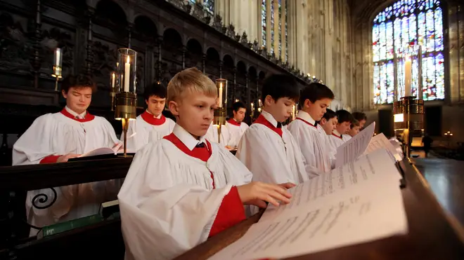 Kings College Choir Rehearse 'A Festival of Nine Lessons and Carols'