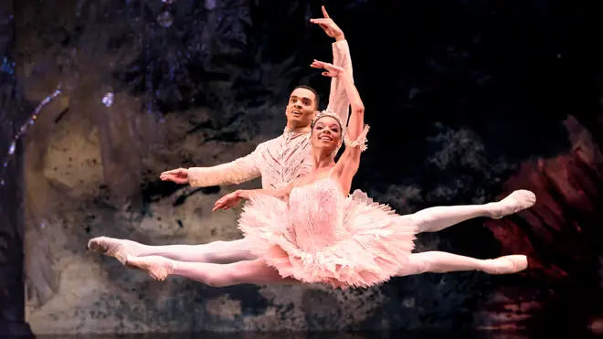 Brandon Lawrence plays The Prince and Céline Gittens plays The Sugar Plum Fairy in Tchaikovsky’s Nutcracker with Birmingham Royal Ballet 2019