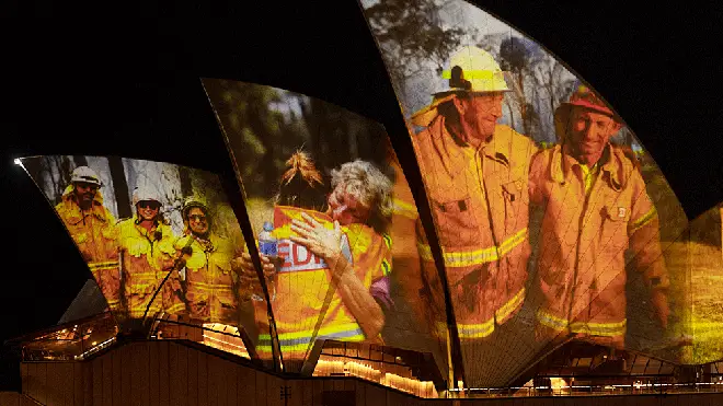 Heart-warming photographs of heroic volunteers illuminate Sydney Opera House