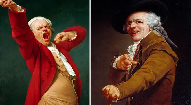 Joseph Ducreux's self-portraits: Yawning and Portrait de l'artiste sous les traits d'un moqueur
