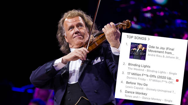 André Rieu’s version of Beethoven’s ‘Ode to Joy’ is currently topping the iTunes singles chart