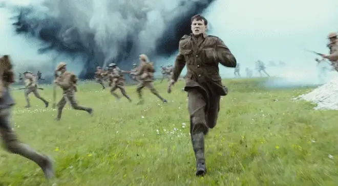 Lance Corporal Schofield sprints through the battlefield in 1917