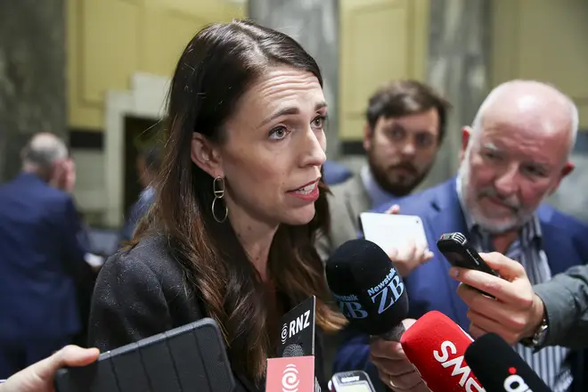 New Zealand Prime Minister Jacinda Ardern speaks to media