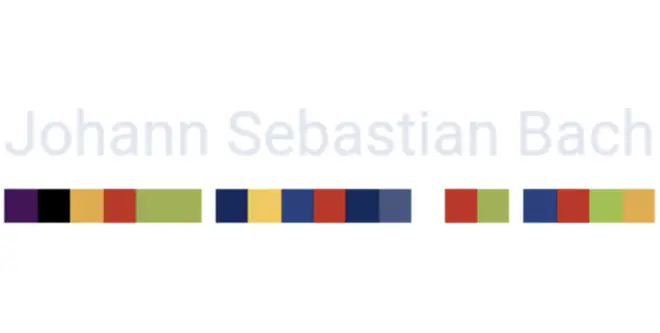 Johann Sebastian Bach's name in colour