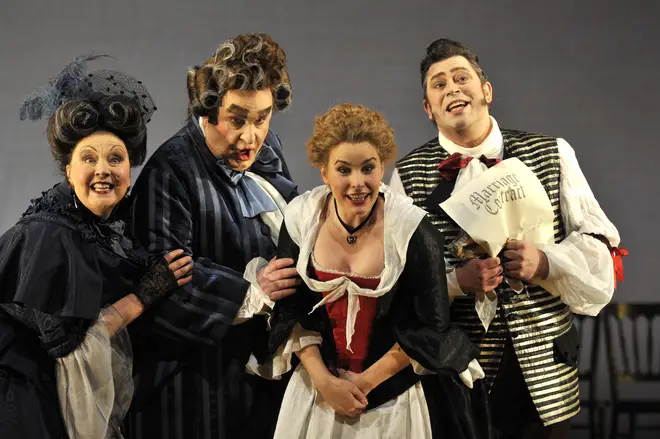 Marcellina, Dr Bartolo, Susanna and Figaro in The Marriage of Figaro