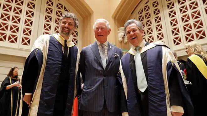 From left: Jonas Kaufmann, HRH The Prince of Wales and Sir Antonio Pappano