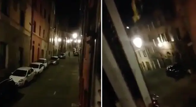 Quarantined Italian neighbours sing together across the streets during Siena lockdown
