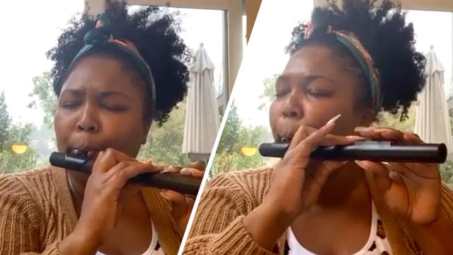 Lizzo plays the flute during 'mass meditation' to bring people together during coronavirus concerns