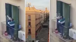 Quarantined trumpeter plays incredible ‘Imagine’ solo from balcony in Italy lockdown