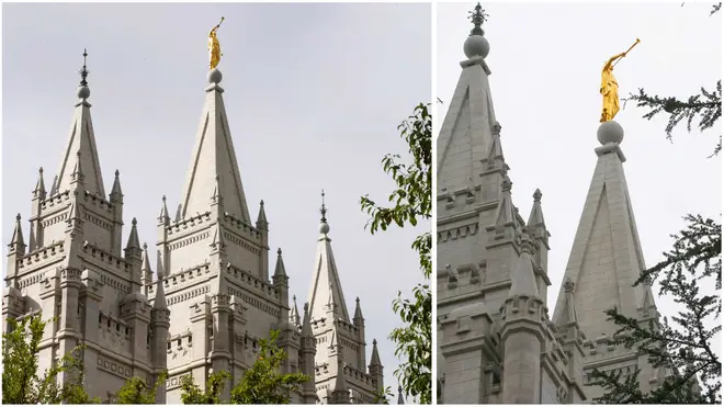 Mormon temple angel loses trumpet after earthquake in Salt Lake City