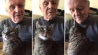 Anthony Hopkins serenades his cat while self-isolating during coronavirus pandemic