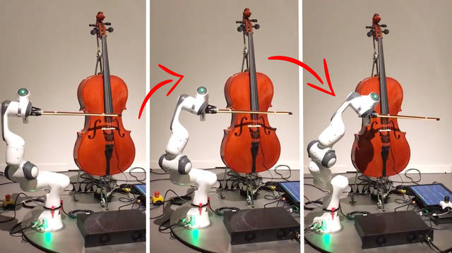 Robot plays the cello as part of Olafur Eliasson art exhibition