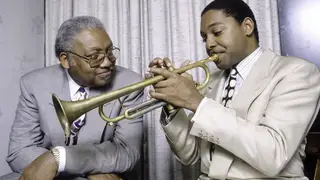 Ellis Marsalis Jr and Wynton Marsalis, backstage at The Blue Note in New York