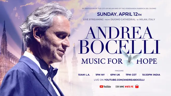Andrea Bocelli’s ‘Music for Hope’ streams this Easter Sunday