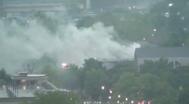 The University of Alabama music school caught fire yesterday during a thunderstorm
