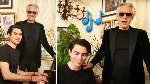 Andrea Bocelli and son Matteo perform stunning ‘Fall on me’ duet from home