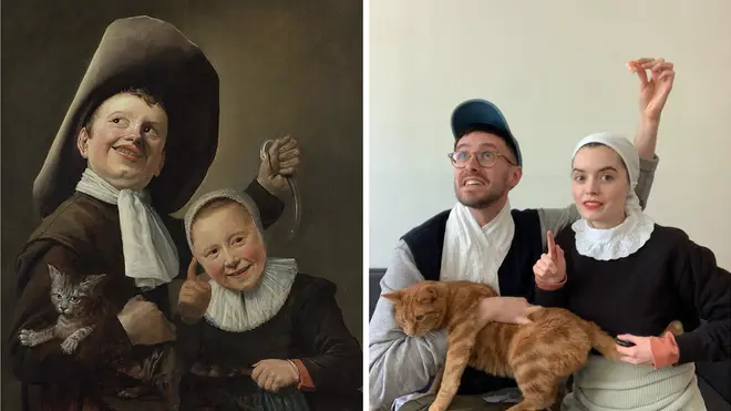 National Gallery workers are recreating famous works of art to make quarantine bearable