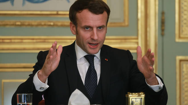 French president Emmanuel Macron speaks during a coronavirus conference