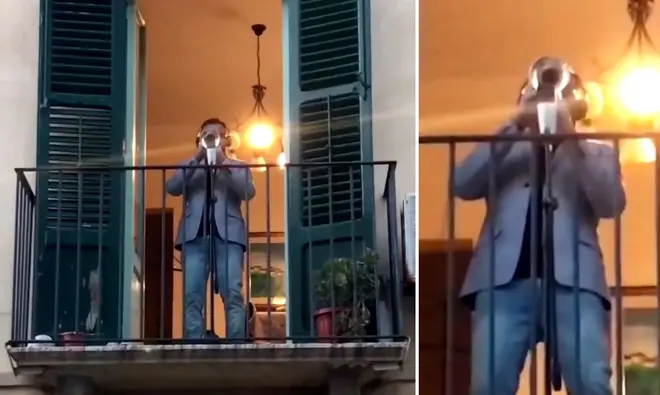 Trumpeter playing ‘The Circle of Life’ from his balcony to the empty streets of Italy is a whole lockdown vibe