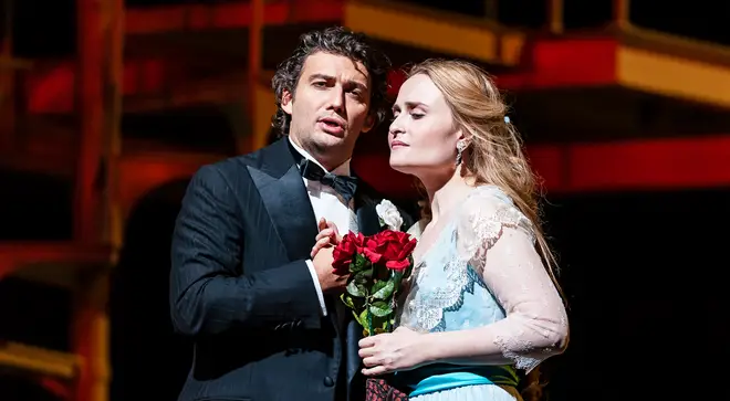 Jonas Kaufmann and Marina Poplavskaya perform in the Met Opera’s production of ‘Faust’
