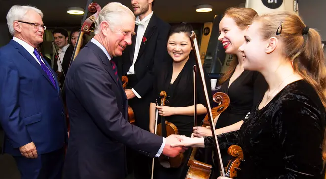 HRH The Prince of Wales meets with young musicians from his patron orchestras