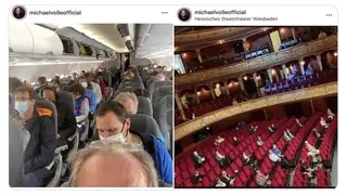 Social distancing in aircrafts vs. opera houses