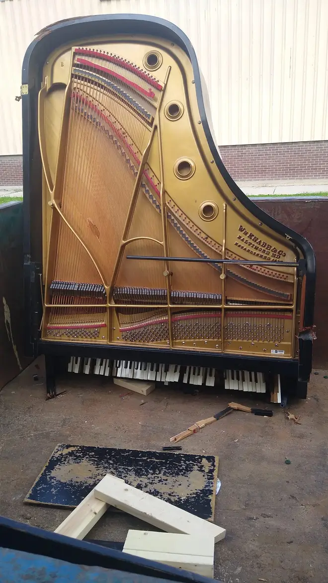 Dean May, the piano technician who discovered the discarded piano in a dumpset, said it had “nothing wrong with it”.
