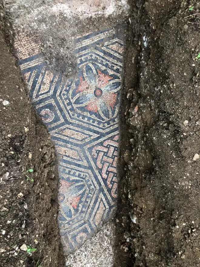 The ancient flooring was discovered by archaeologist during a planned dig