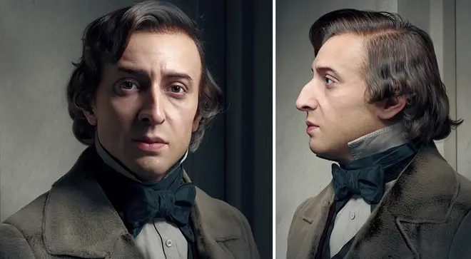 A visual artist has created a 3D rendering of Frédéric Chopin’s face