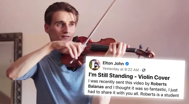 Elton John shares 'I'm Still Standing' violin cover by Latvian violinist Roberts Balanas