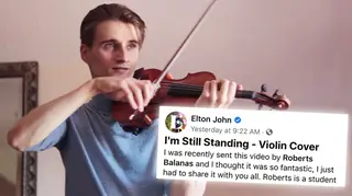 Elton John shares 'I'm Still Standing' violin cover by Latvian violinist Roberts Balanas