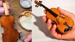 This luthier has been making tiny violins during lockdown