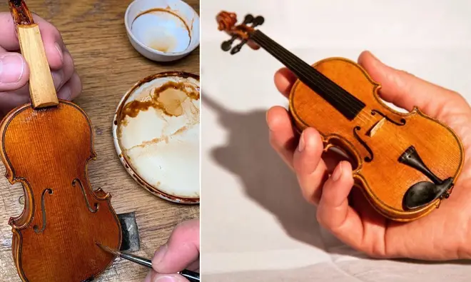 This luthier has been making tiny violins during lockdown