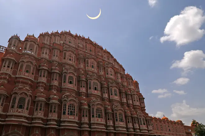 The annular solar eclipse as seen in Jaipur yesterday