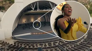 J'Nai Bridges sings to an empty stadium