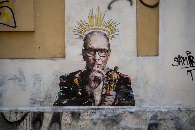 Ennio Morricone, immortalised on the streets of his beloved Rome.