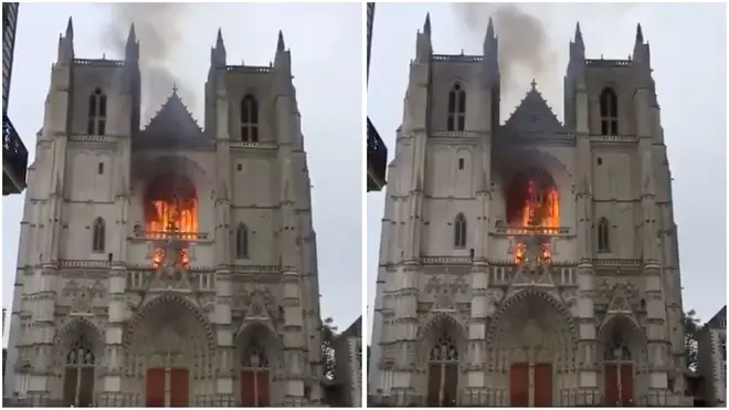 Fire at Nantes Cathedral in France