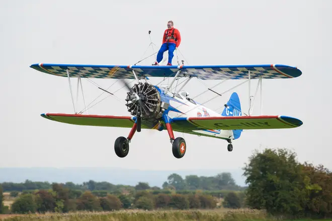 Aled Jones wing walking for Global's Make Some Noise