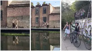 Pair perform ballet routine for surprised Londoners on canalside