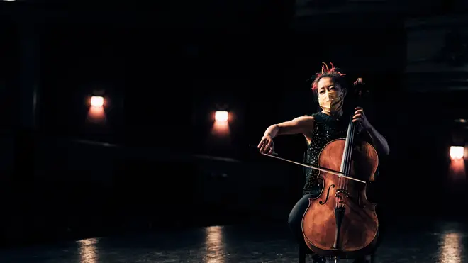Scottish Chamber Orchestra cellist Su-a Lee performs in an empty Edinburgh Festival Theatre for Edinburgh International Festival’s 2020 digital edition