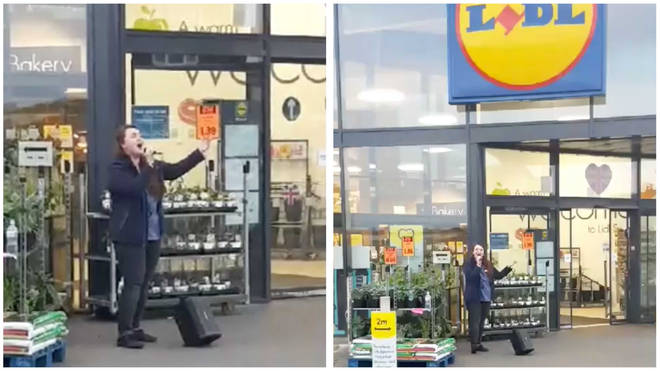 Lidl worker surprises shoppers with classical singing