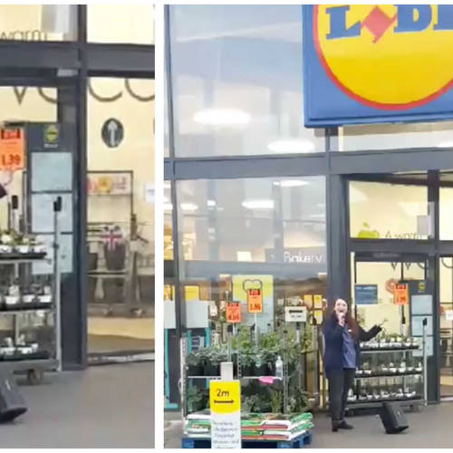Lidl worker surprises shoppers with classical singing