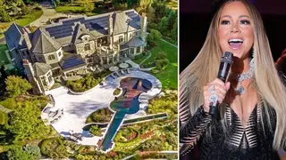 Mariah Carey has a swimming pool shaped like a violin in the garden of her rented home