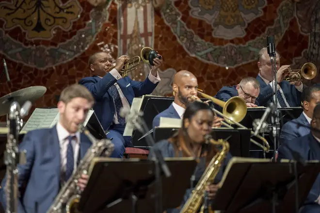 Wynton Marsalis and The Jazz at the Lincoln Center Orchestra, in concert in February 2020