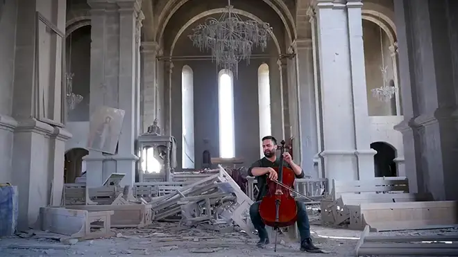 Symbolic concert hall shelled amid Azerbaijan conflict