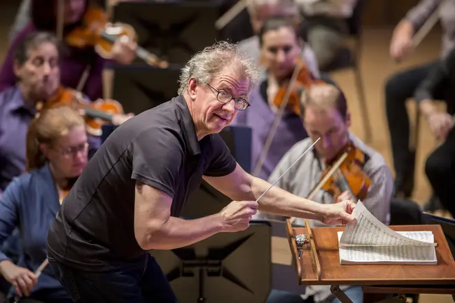 Osmo Vanska rehearses with the Minnesota Orchestra, of whom 15 members participated in the coronavirus study